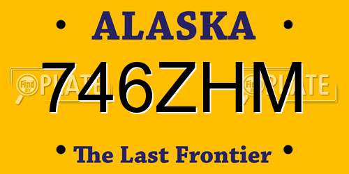 746ZHM Alaska License Plate
