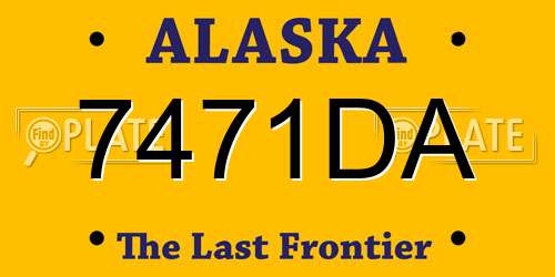 7471DA Alaska License Plate