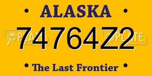 74764Z2 Alaska License Plate