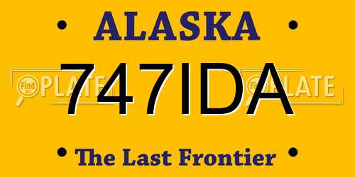 747IDA Alaska License Plate
