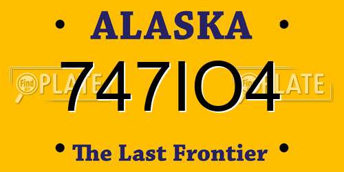 747IO4 Alaska License Plate