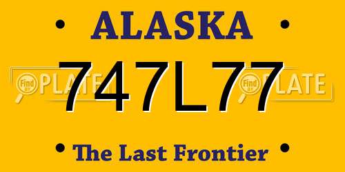 747L77 Alaska License Plate
