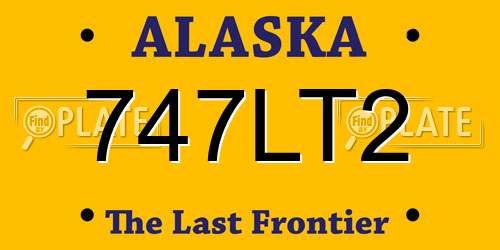 747LT2 Alaska License Plate