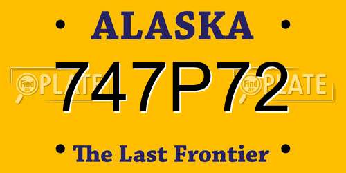 747P72 Alaska License Plate