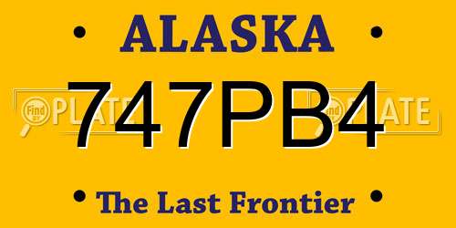 747PB4 Alaska License Plate