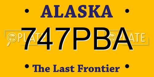 747PBA Alaska License Plate
