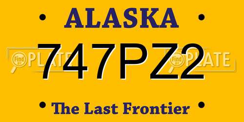 747PZ2 Alaska License Plate