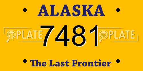 7481 Alaska License Plate