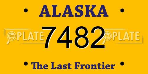 7482 Alaska License Plate