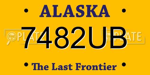 7482UB Alaska License Plate