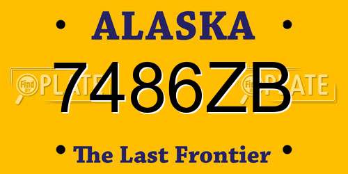 7486ZB Alaska License Plate