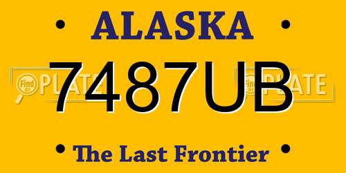 7487UB Alaska License Plate