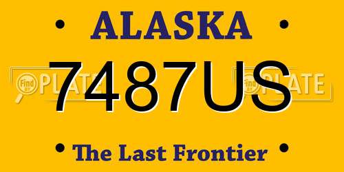 7487US Alaska License Plate