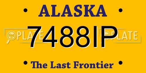 7488IP Alaska License Plate