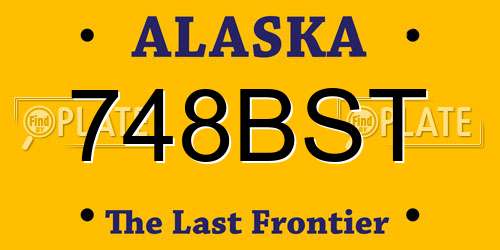 748BST Alaska License Plate