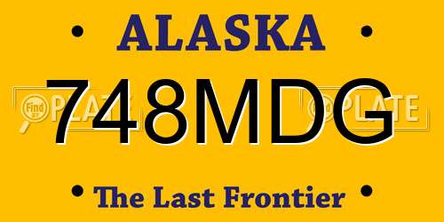 748MDG Alaska License Plate