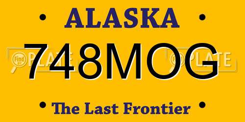 748MOG Alaska License Plate