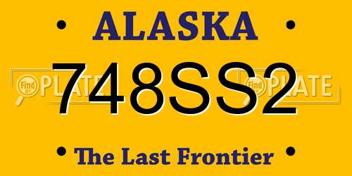 748SS2 Alaska License Plate