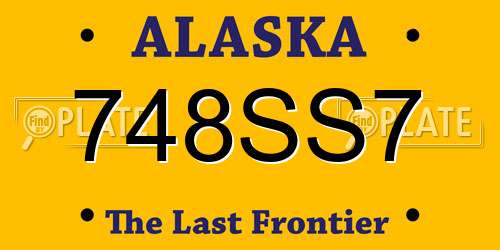 748SS7 Alaska License Plate