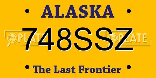 748SSZ Alaska License Plate