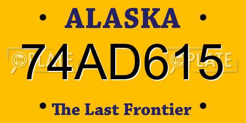 74AD615 Alaska License Plate