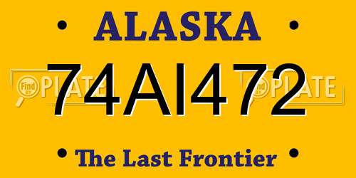 74AI472 Alaska License Plate