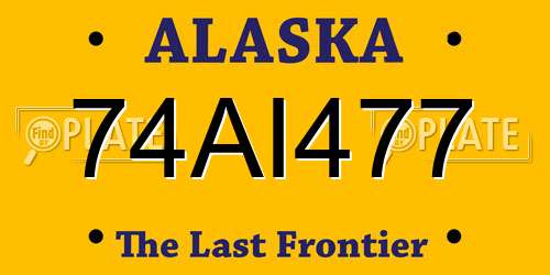 74AI477 Alaska License Plate