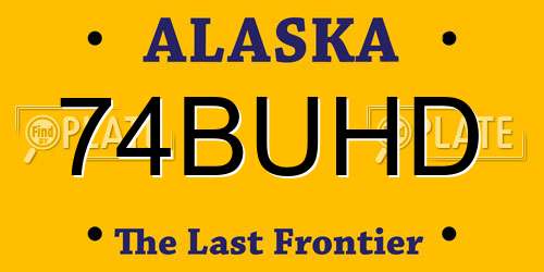 74BUHD Alaska License Plate