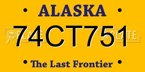 74CT751 Alaska License Plate