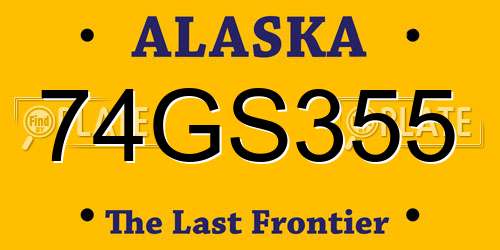 74GS355 Alaska License Plate