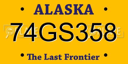 74GS358 Alaska License Plate