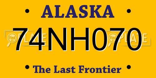 74NH070 Alaska License Plate