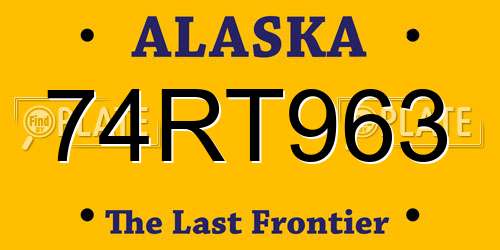 74RT963 Alaska License Plate