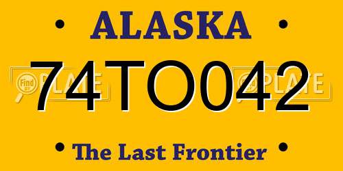 74TO042 Alaska License Plate