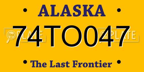 74TO047 Alaska License Plate