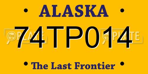 74TP014 Alaska License Plate