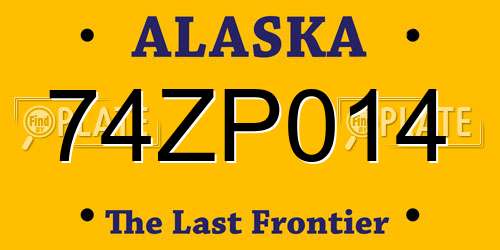74ZP014 Alaska License Plate