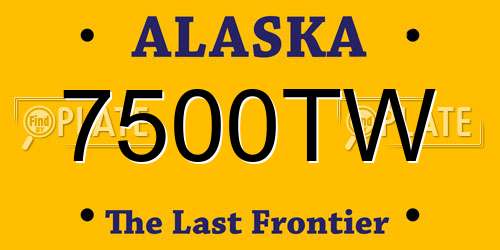 7500TW Alaska License Plate