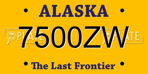 7500ZW Alaska License Plate