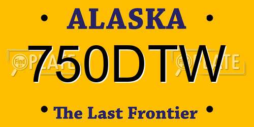 750DTW Alaska License Plate