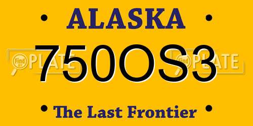 750OS3 Alaska License Plate