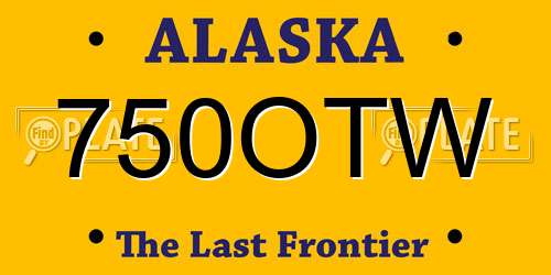 750OTW Alaska License Plate