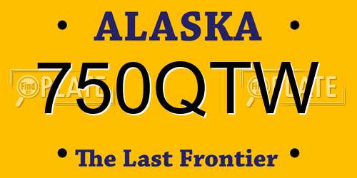 750QTW Alaska License Plate