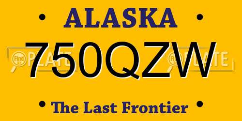 750QZW Alaska License Plate