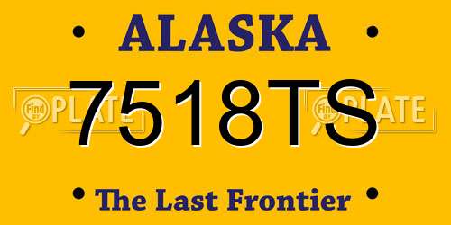 7518TS Alaska License Plate