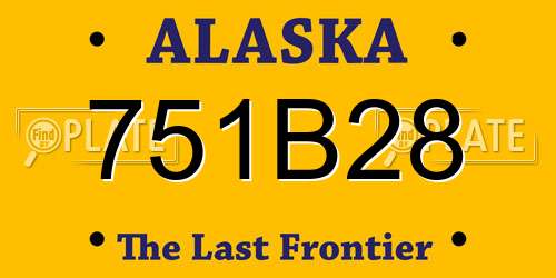 751B28 Alaska License Plate