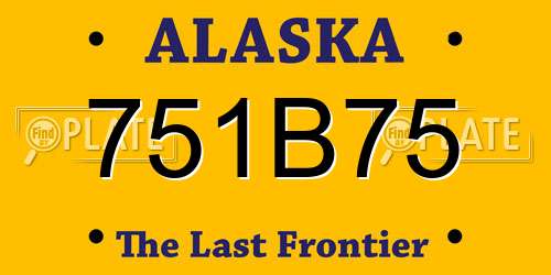 751B75 Alaska License Plate