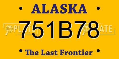 751B78 Alaska License Plate