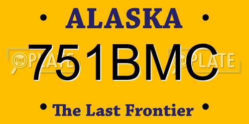751BMC Alaska License Plate