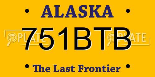 751BTB Alaska License Plate